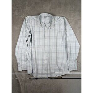 Mizzen + Main Shirt Mens XL Blue Check Trim Fit Leeward Long Sleeve Performance
